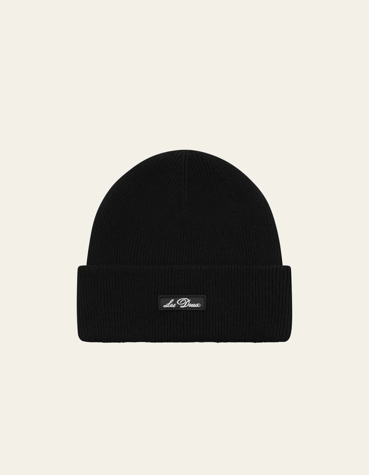 Les Deux Wayne Logo Patch Beanie - Black Men's Accessories - Sloane Boutique