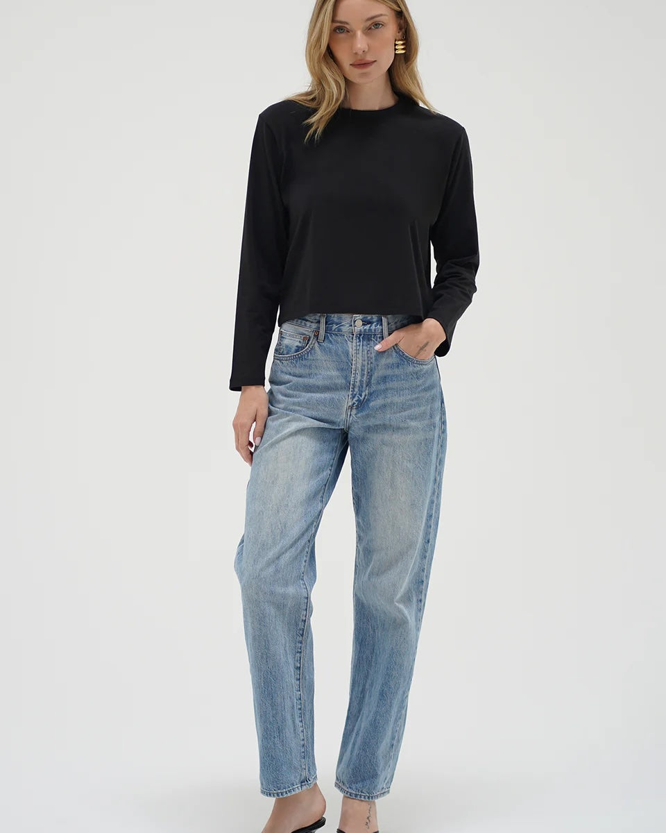 LnA Ava Spandex Jersey Long Sleeve - Black Women's Tops - Sloane Boutique