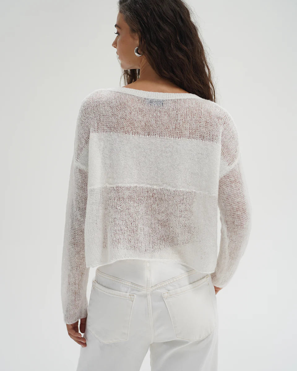 LnA Benford Illusion Sweater - Soft White Women's Tops - Sloane Boutique