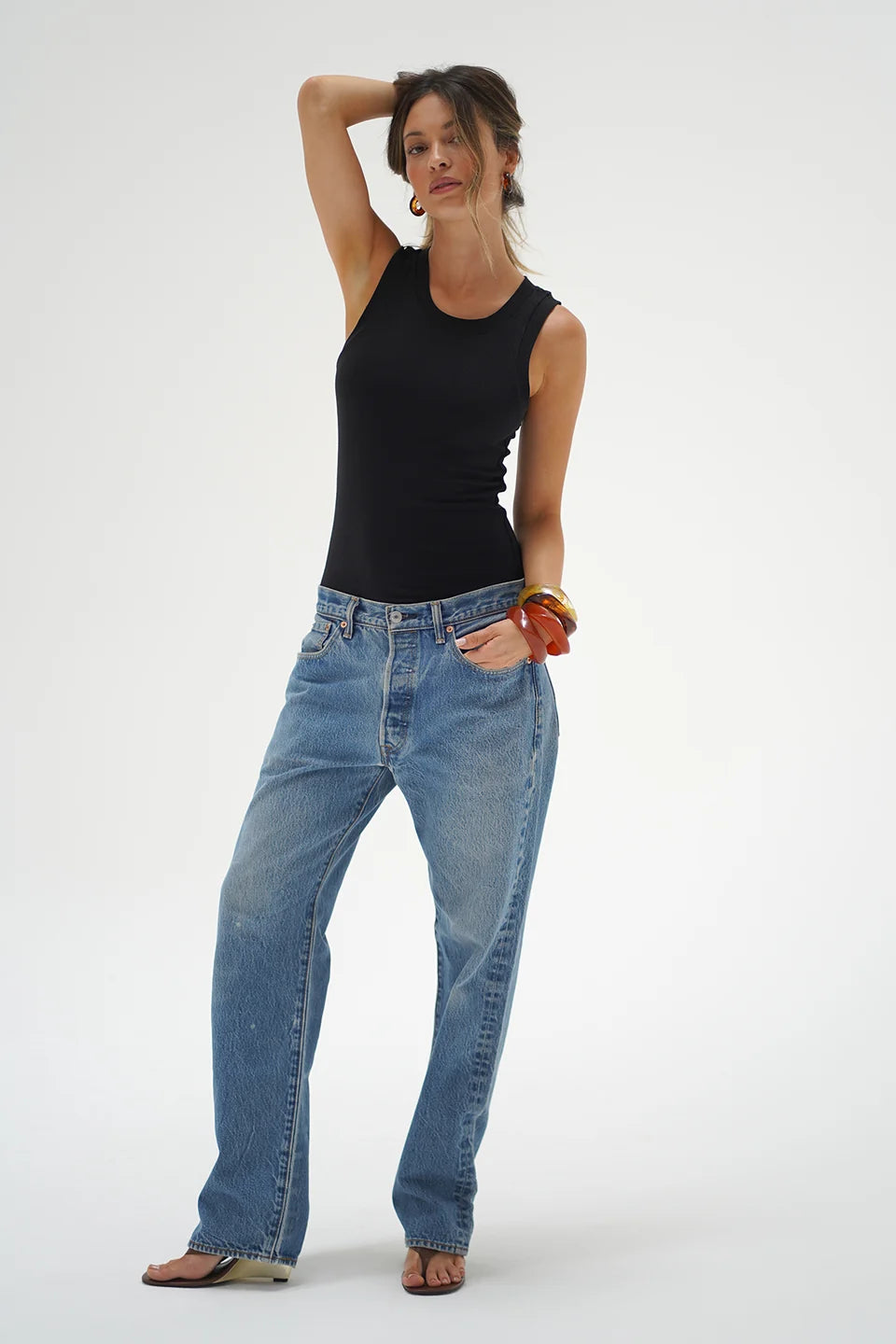 LNA Double Layer Ribbed Tank - Black Women's Tops - Sloane Boutique