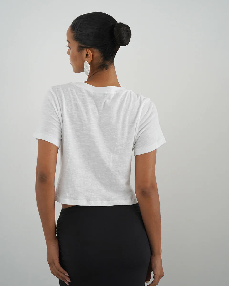 LnA Flore Slub Tee - White Women's Tops - Sloane Boutique