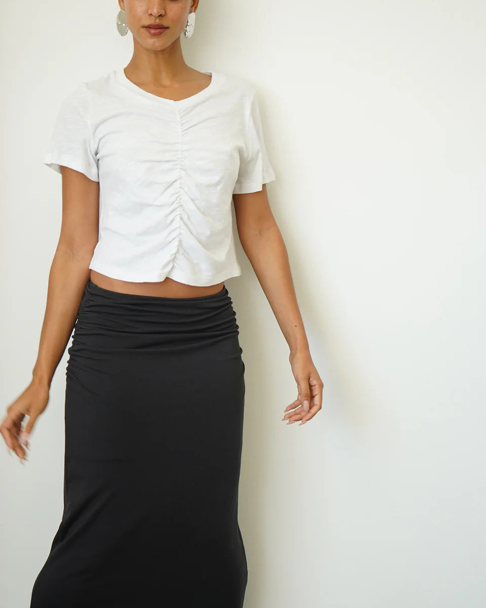 LnA Flore Slub Tee - White Women's Tops - Sloane Boutique