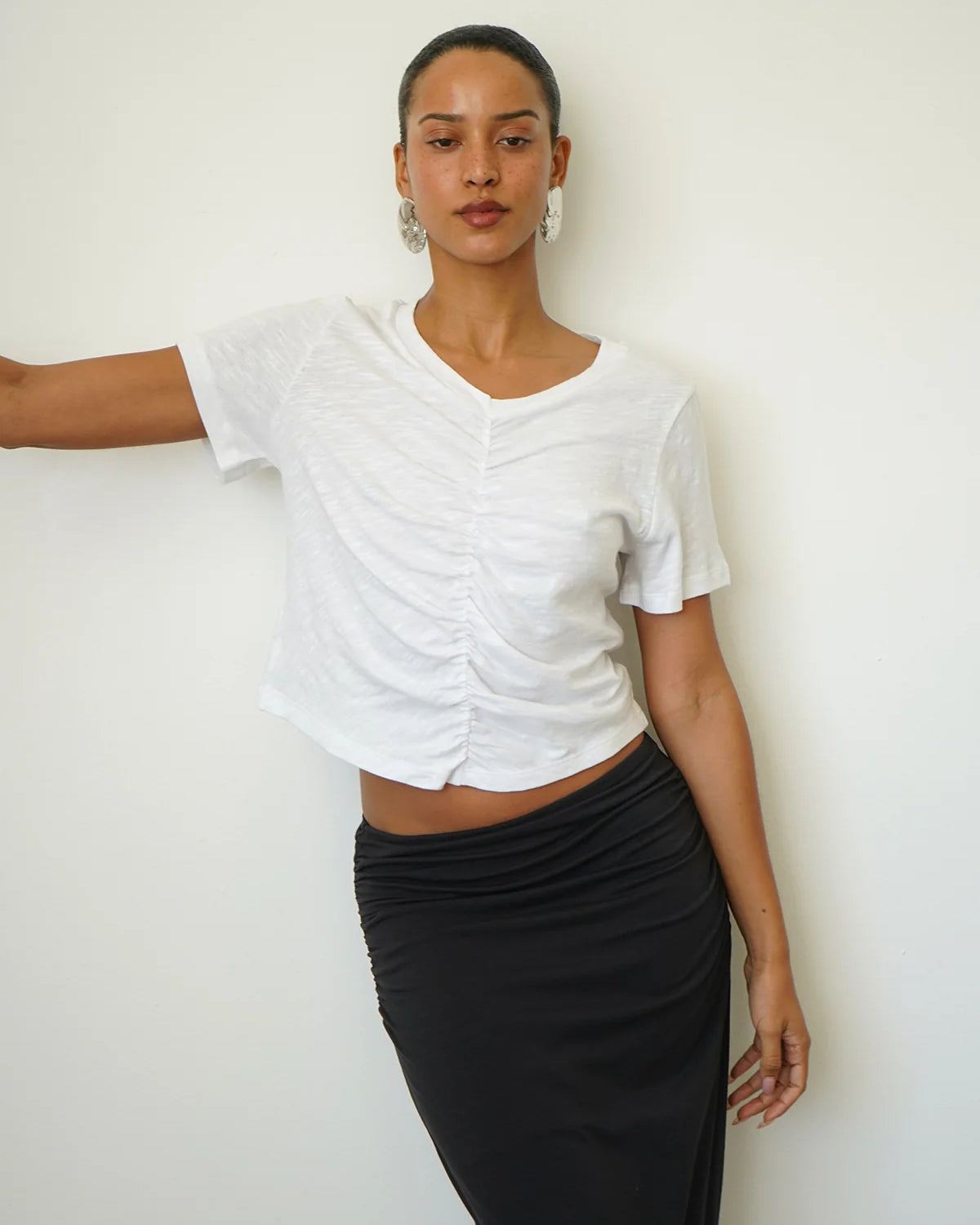 LnA Flore Slub Tee - White Women's Tops - Sloane Boutique