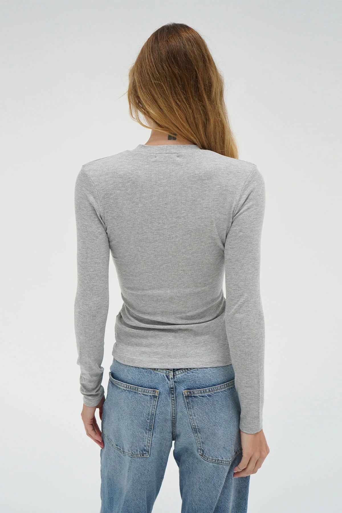 LnA Long Sleeve Dalston Tee - Heather Grey Women's Tops - Sloane Boutique