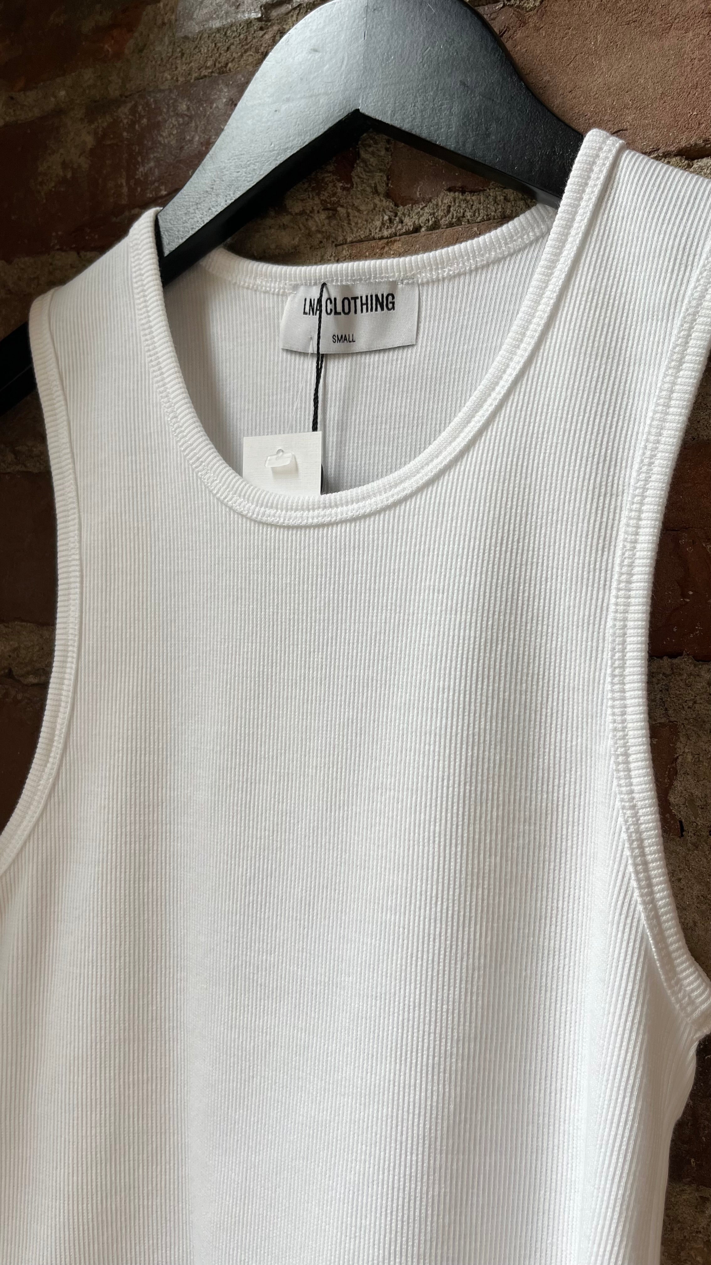 LnA Maya Cotton Rib Tank - White Women's Tops - Sloane Boutique