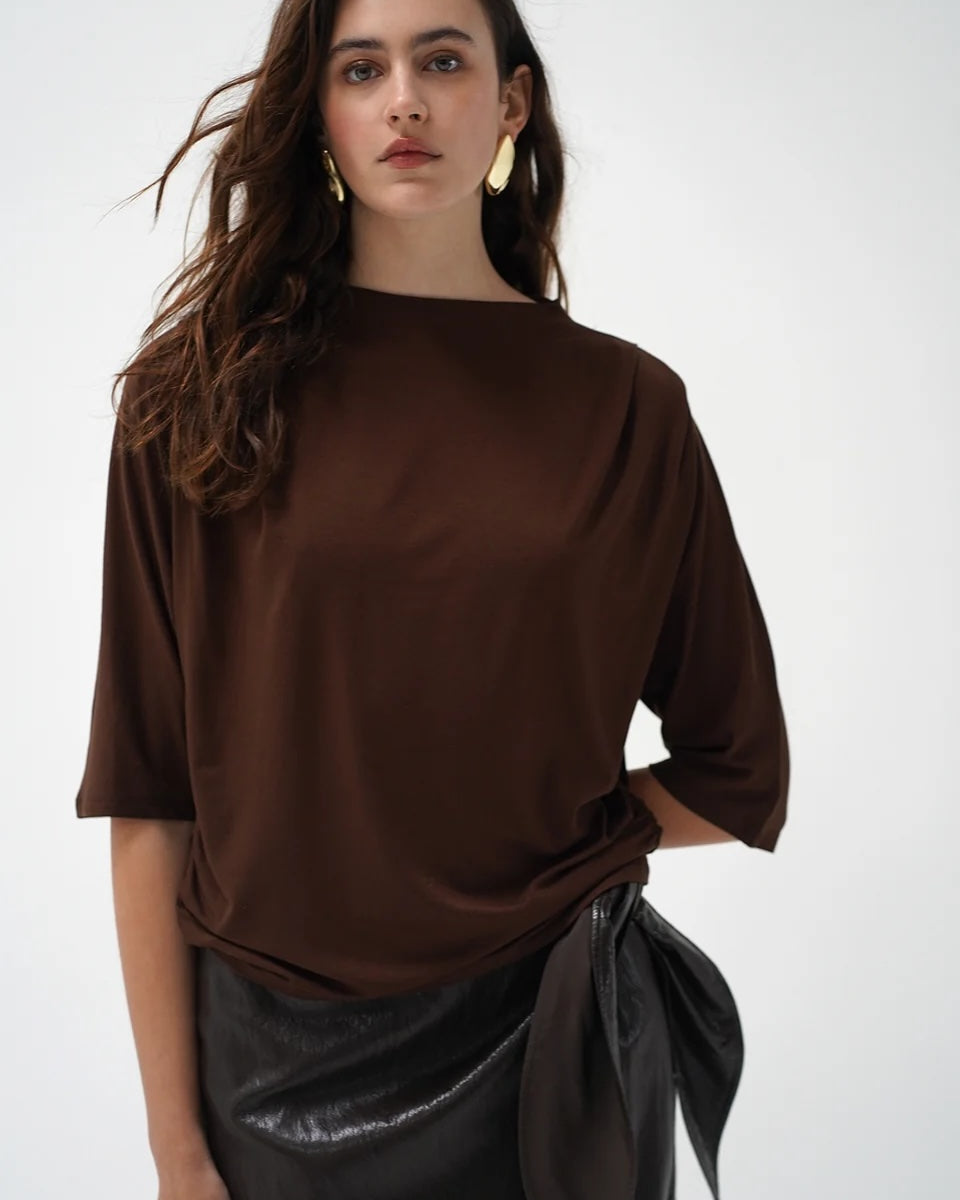 LnA Opal Top - French Roast Women's Tops - Sloane Boutique