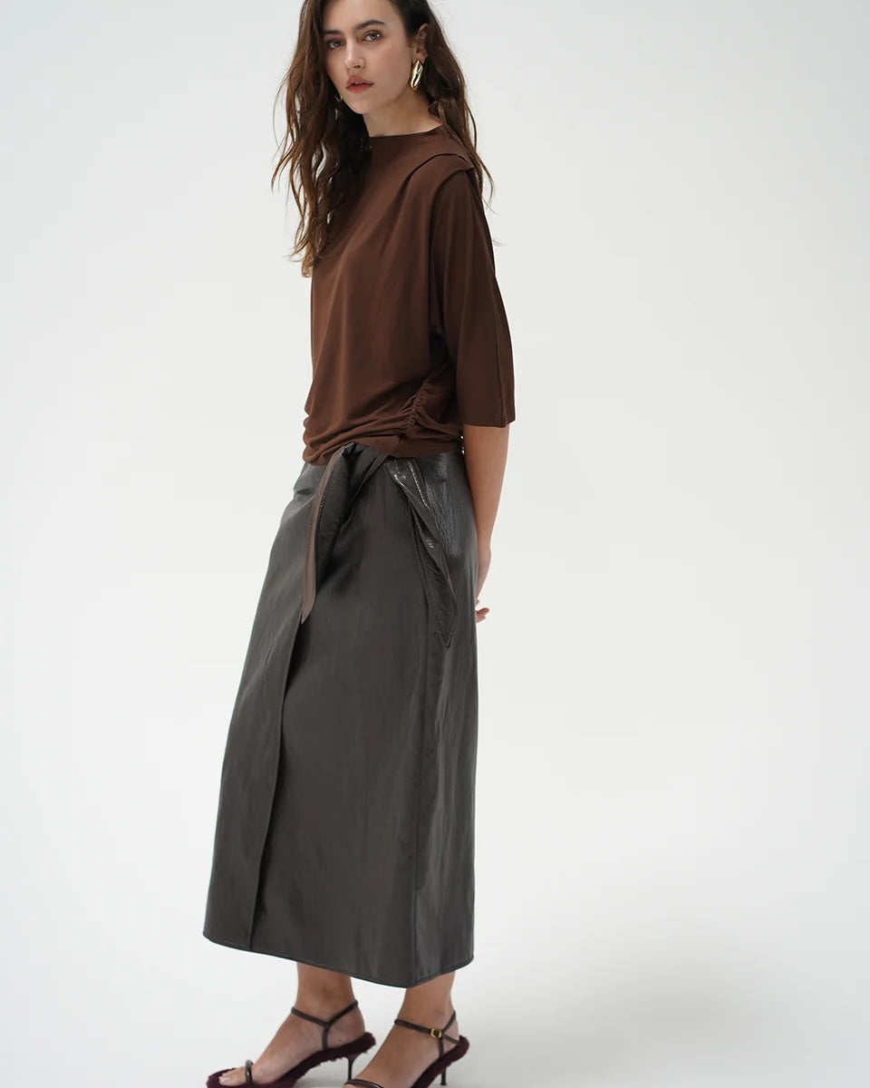 LnA Opal Top - French Roast Women's Tops - Sloane Boutique