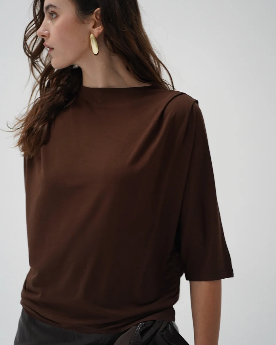 LnA Opal Top - French Roast Women's Tops - Sloane Boutique