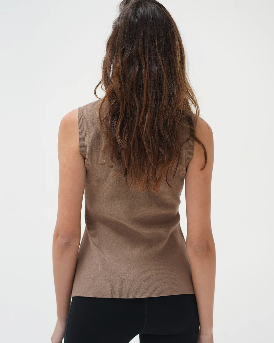 LnA Pax Sleeveless Sweater - Fawn Women's Tops - Sloane Boutique