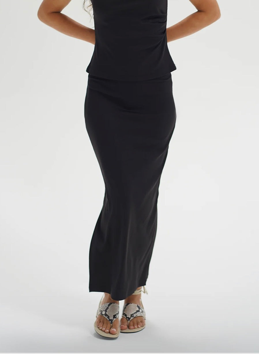 LNA Slater Skirt - Liquid Onyx Women's Bottoms - Sloane Boutique