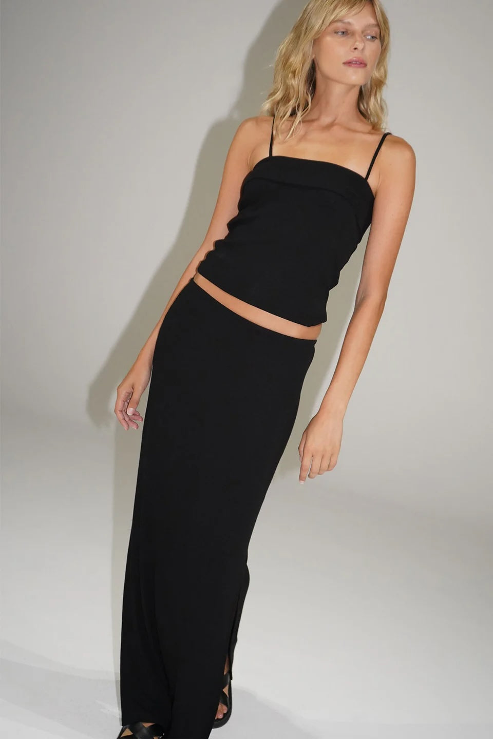 LnA Steph Ribbed Skirt - Black Women's Bottoms - Sloane Boutique