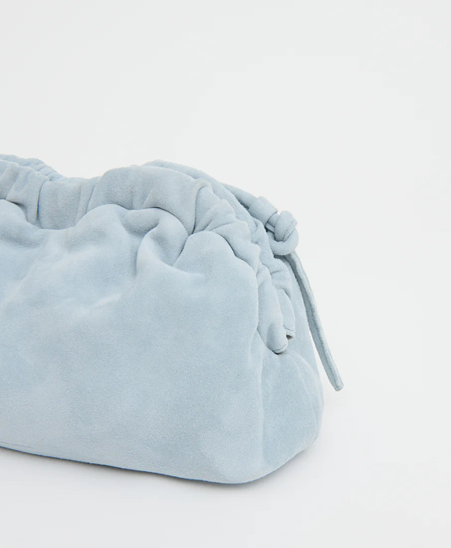 Mansur Gavriel Mini Cloud Clutch - Baby Blue Suede Handbags - Sloane Boutique