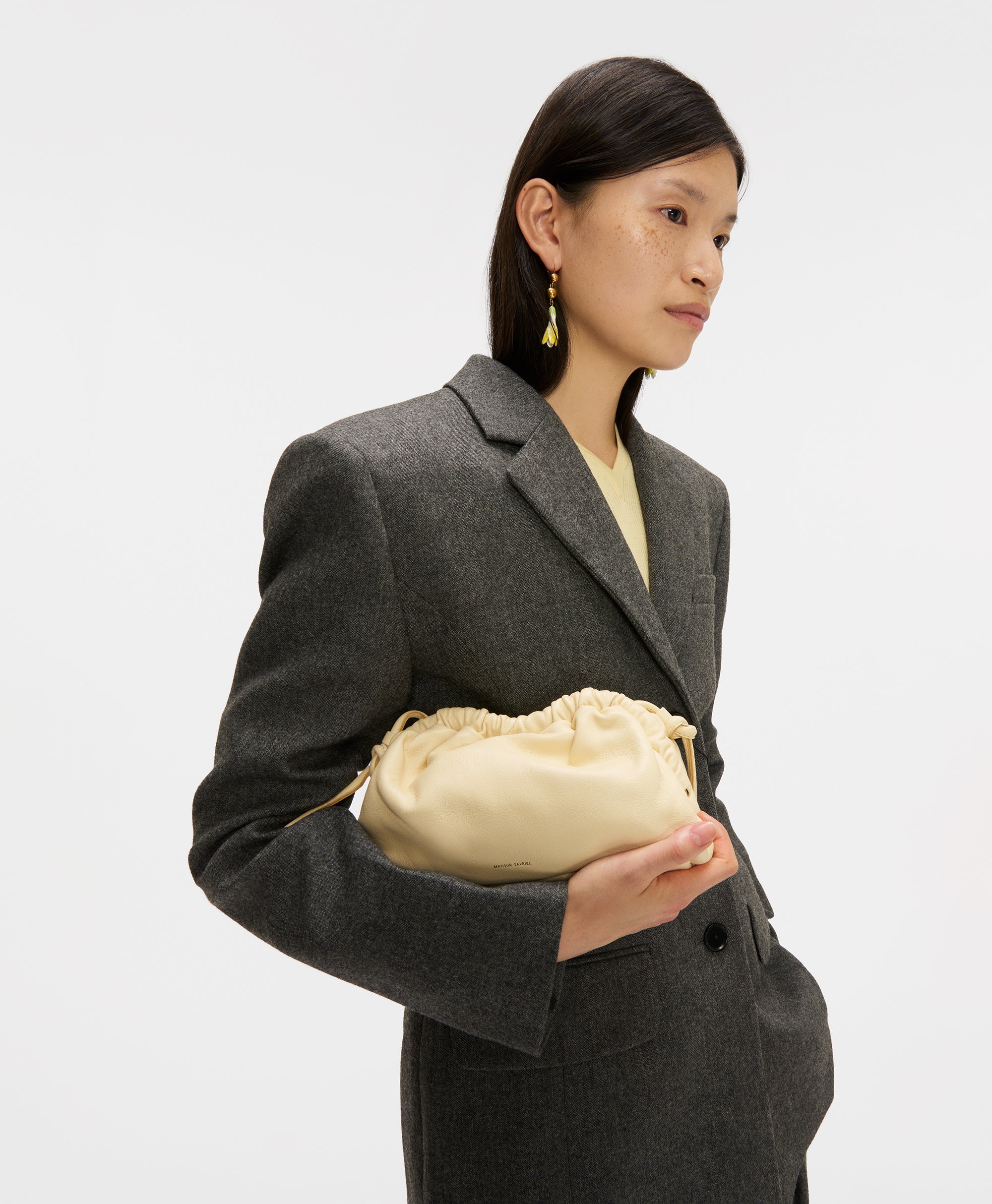 Mansur Gavriel Mini Cloud Clutch - Baby Blue Suede Handbags - Sloane Boutique