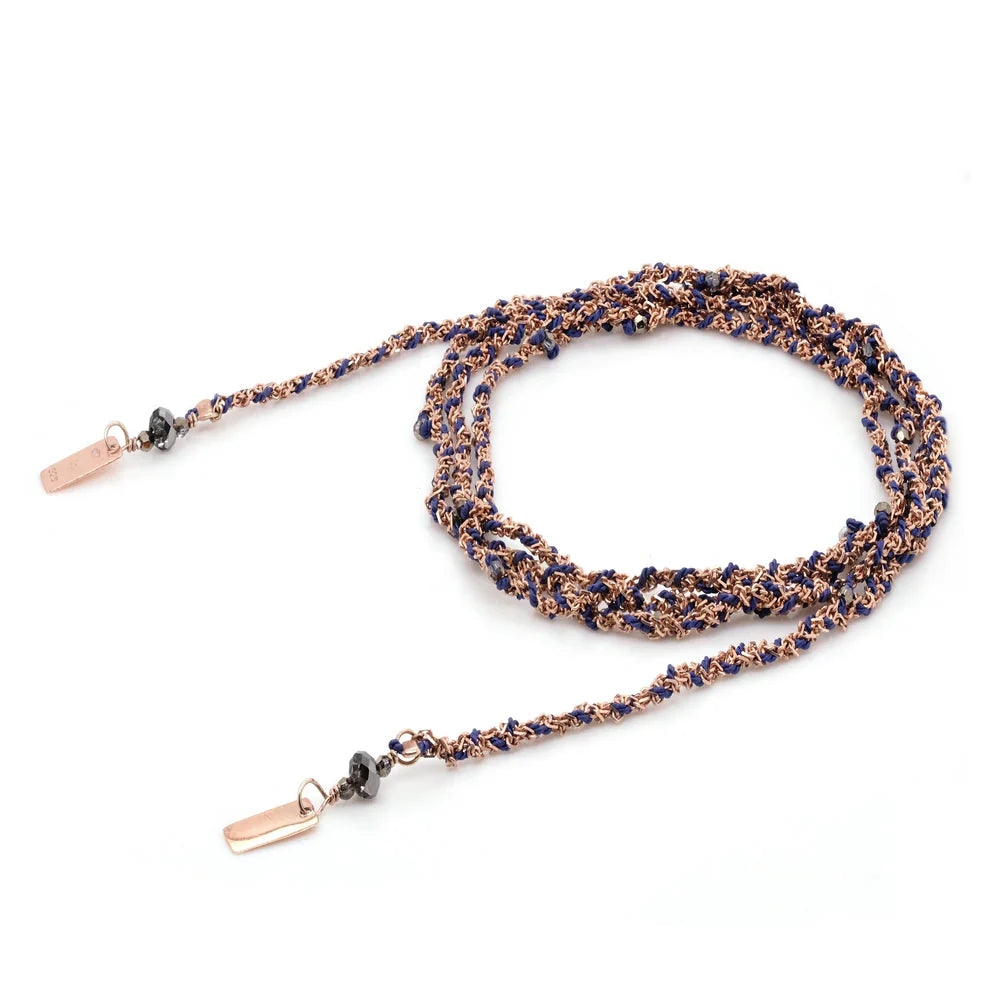 Marie Laure Chamorel Necklace 182 - Pink / Gold / Navy Jewelry - Sloane Boutique