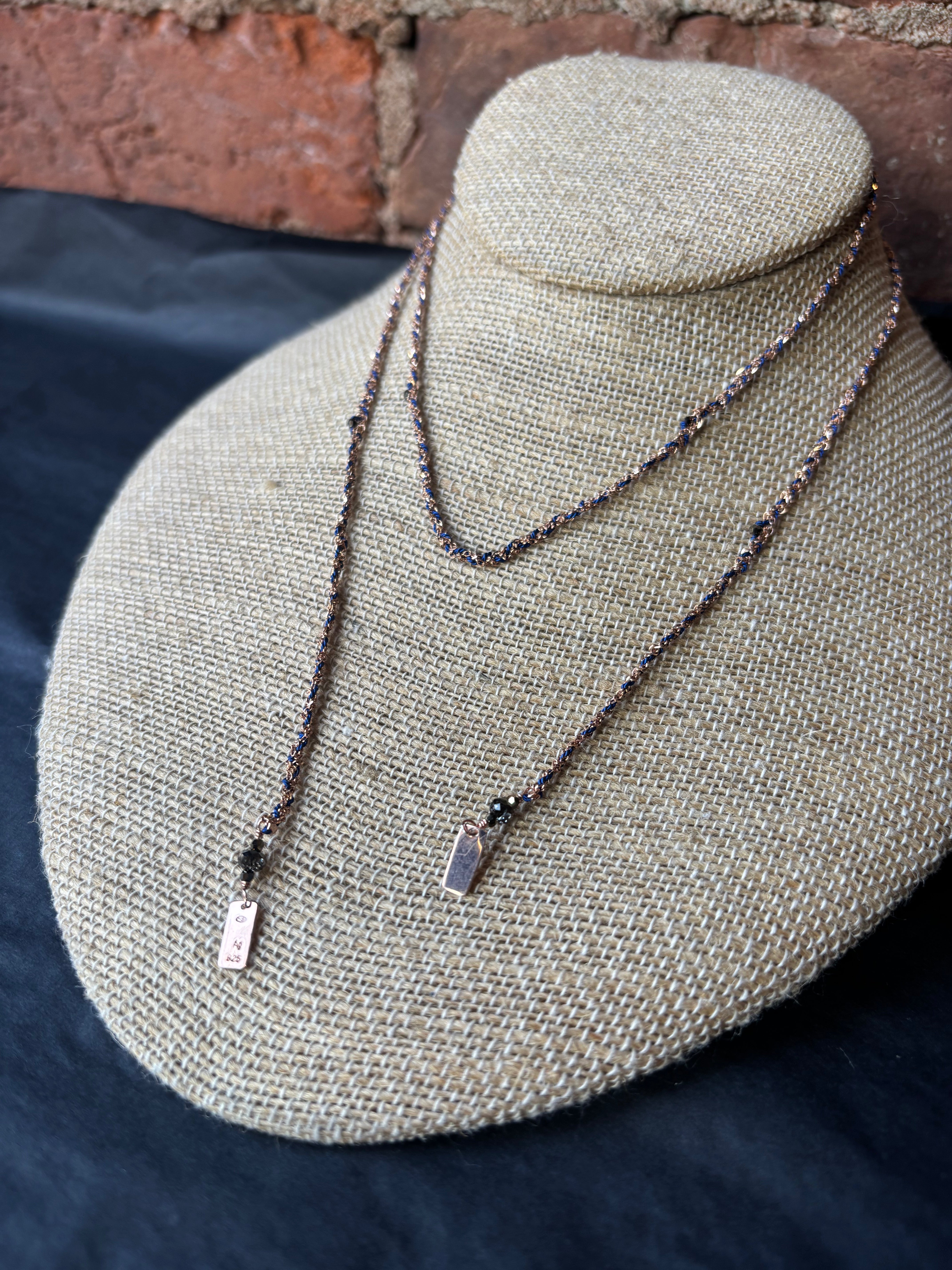 Marie Laure Chamorel Necklace 182 - Pink / Gold / Navy Jewelry - Sloane Boutique