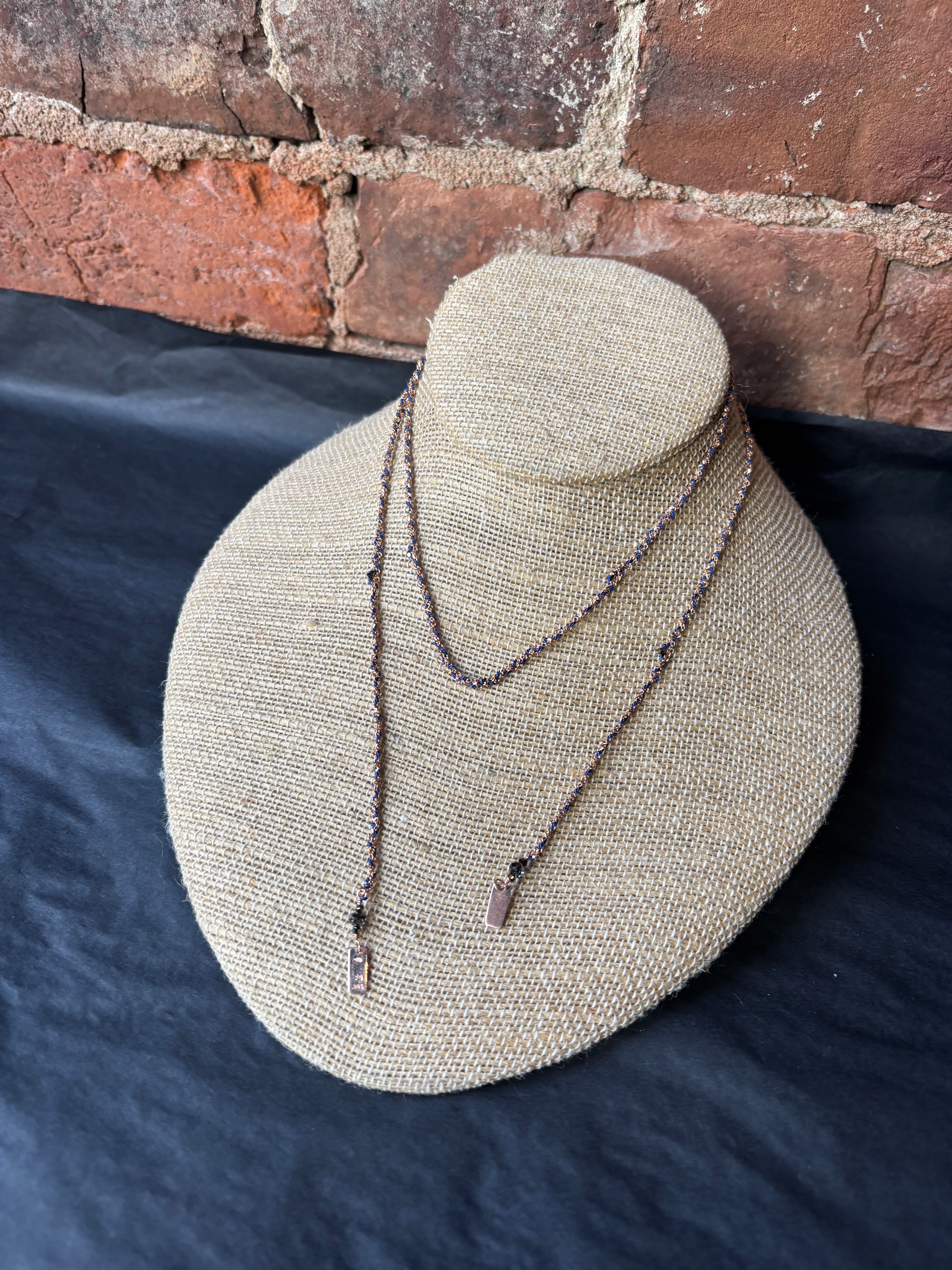 Marie Laure Chamorel Necklace 182 - Pink / Gold / Navy Jewelry - Sloane Boutique