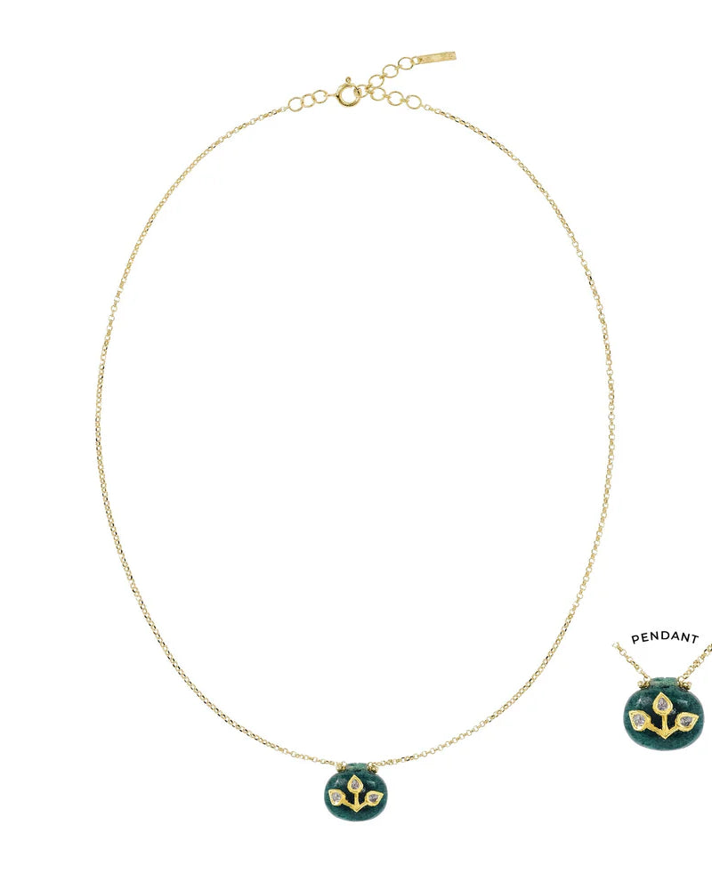 Marie Laure Chamorel Necklace 982 - Gold / Green Jewelry - Sloane Boutique