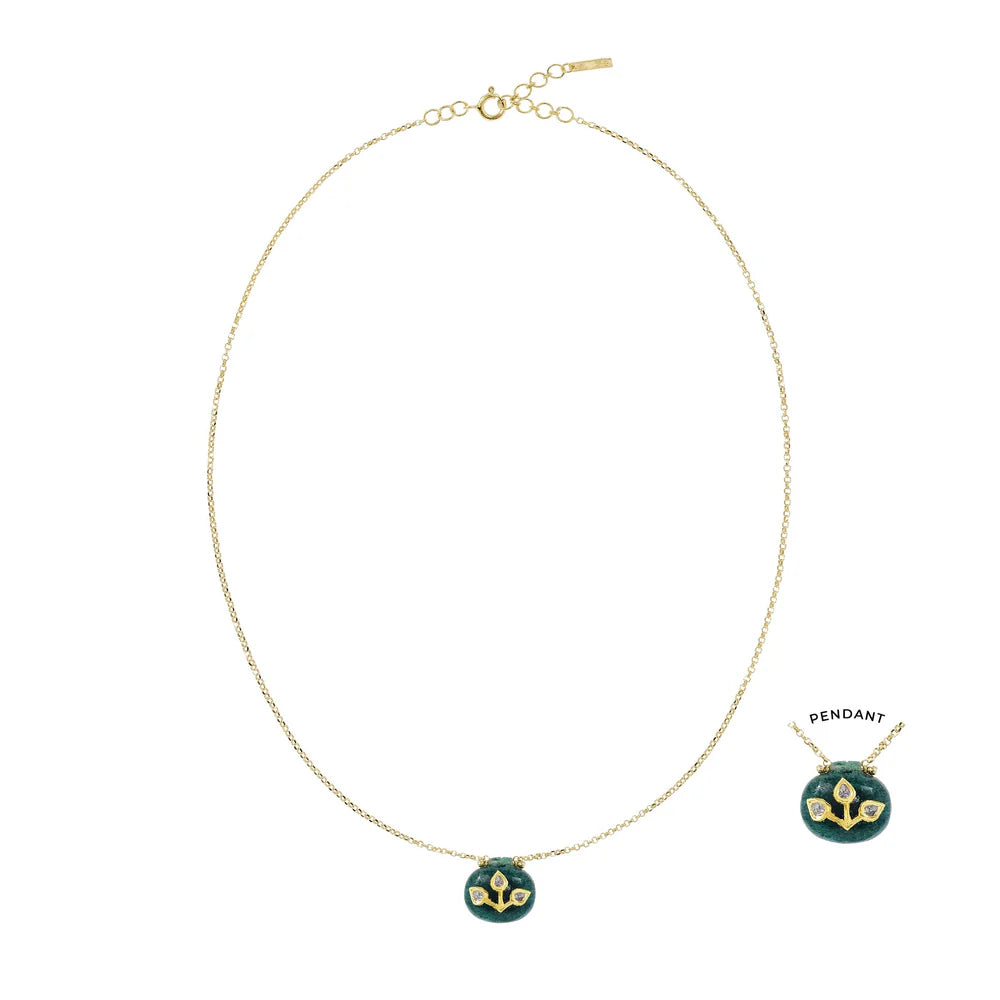Marie Laure Chamorel Necklace 982 - Gold / Green Jewelry - Sloane Boutique