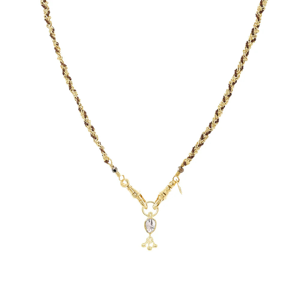 Marie Laure Chamorel Necklace 989 - Gold / Brown Jewelry - Sloane Boutique