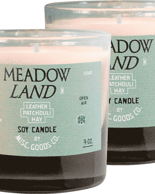 Misc. Goods Co. Meadowland 7 oz Soy Candle - Leather, Patchouli, & Hay Fragrance - Sloane Boutique
