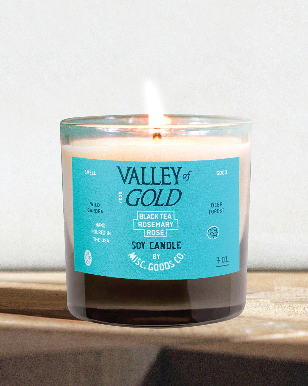 Misc. Goods Co. Valley Of Gold 7 oz Soy Candle - Wild Flowers, Rose, & Rosemary Fragrance - Sloane Boutique