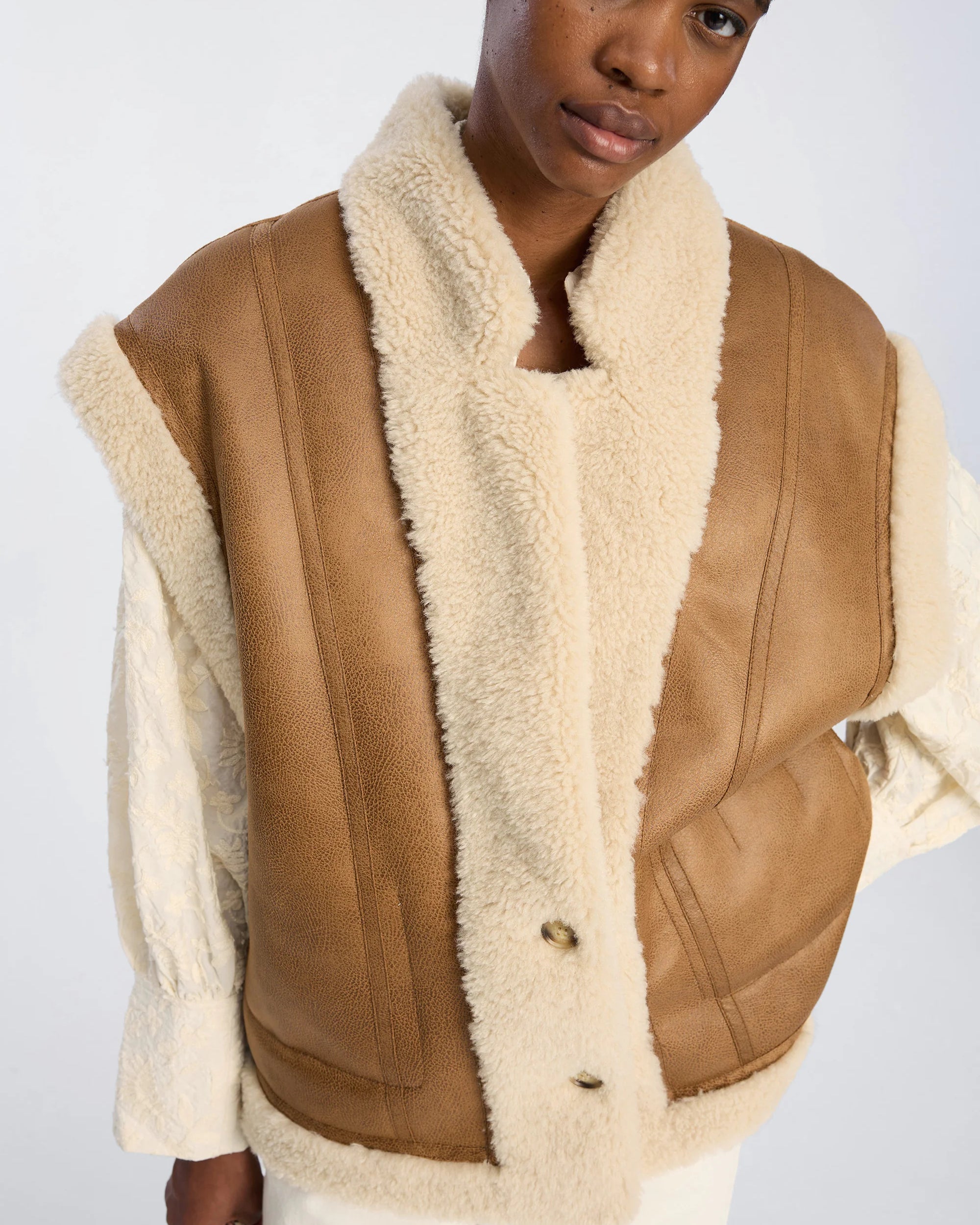 Munthe Bikaly Reversible Vest - Camel Outerwear - Sloane Boutique