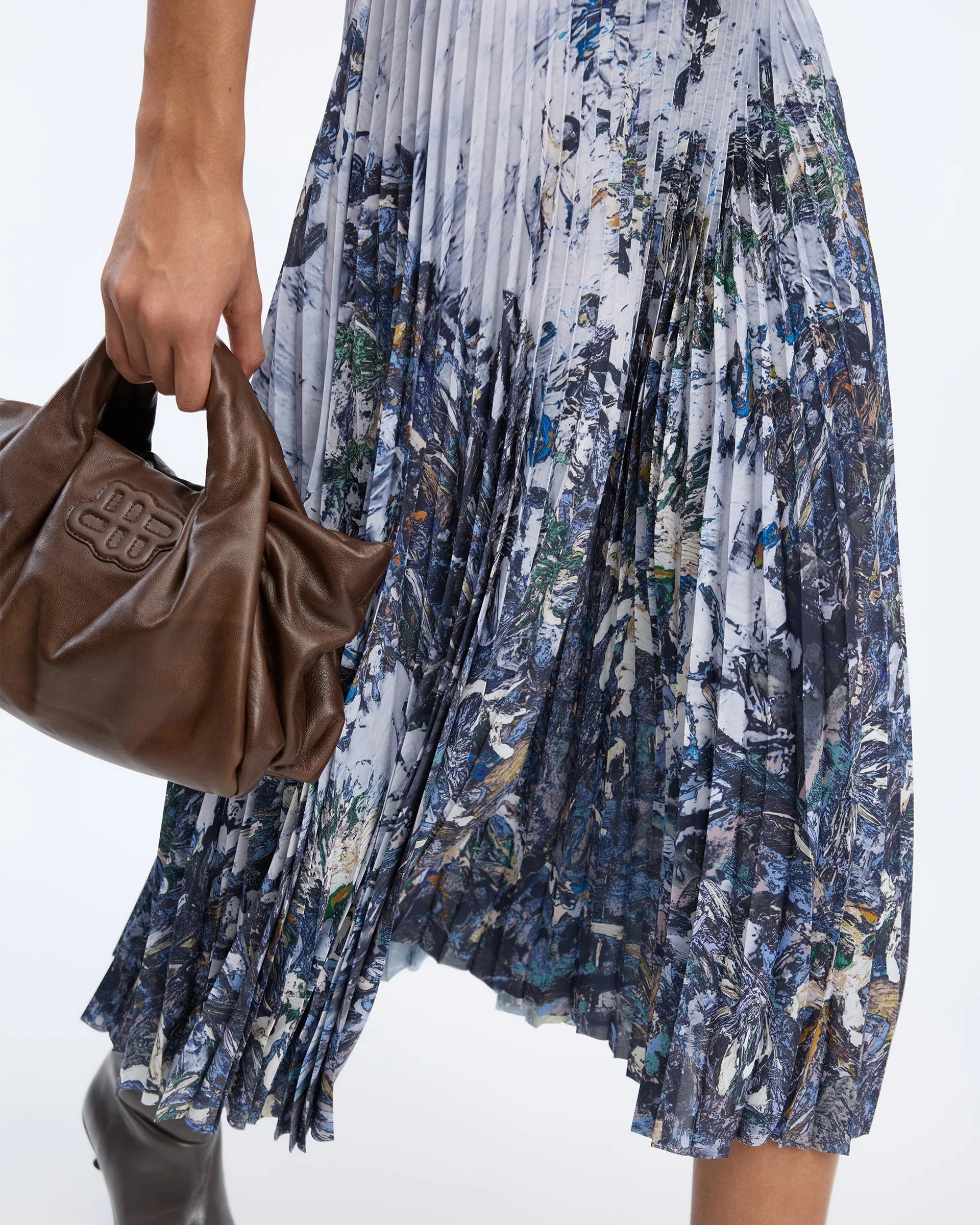 Munthe Charming Skirt - Grey Blue Print Women's Bottoms - Sloane Boutique