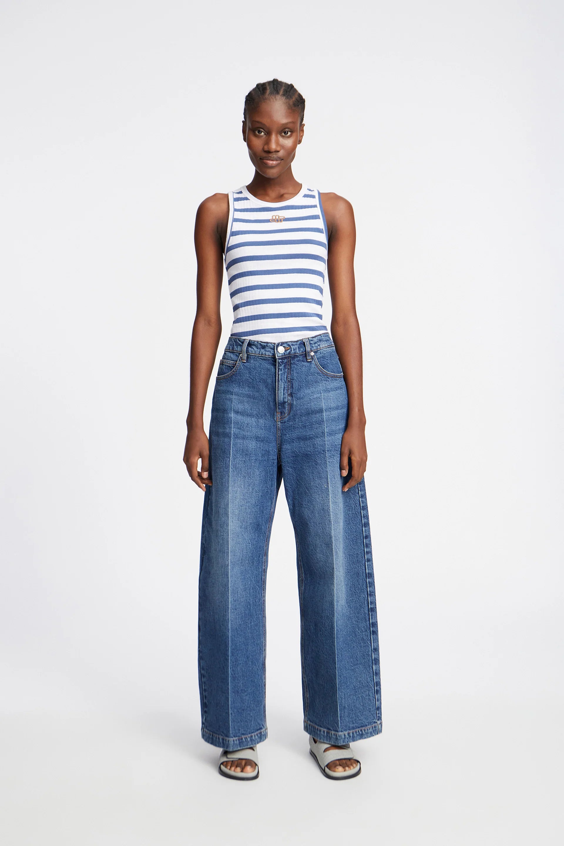 Munthe Tezza Tank Top - Blue sale tops - Sloane Boutique