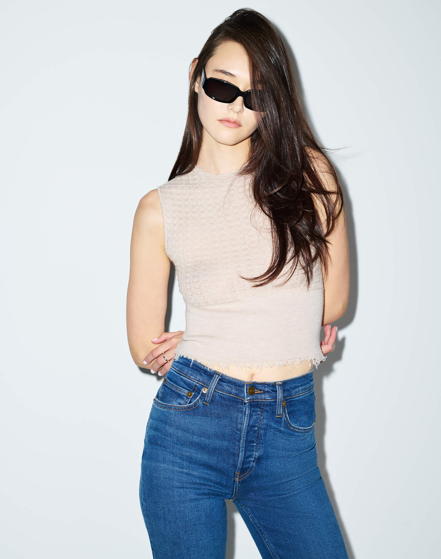 Re/Done Ambyr Mock Neck - Pebble Women's Tops - Sloane Boutique