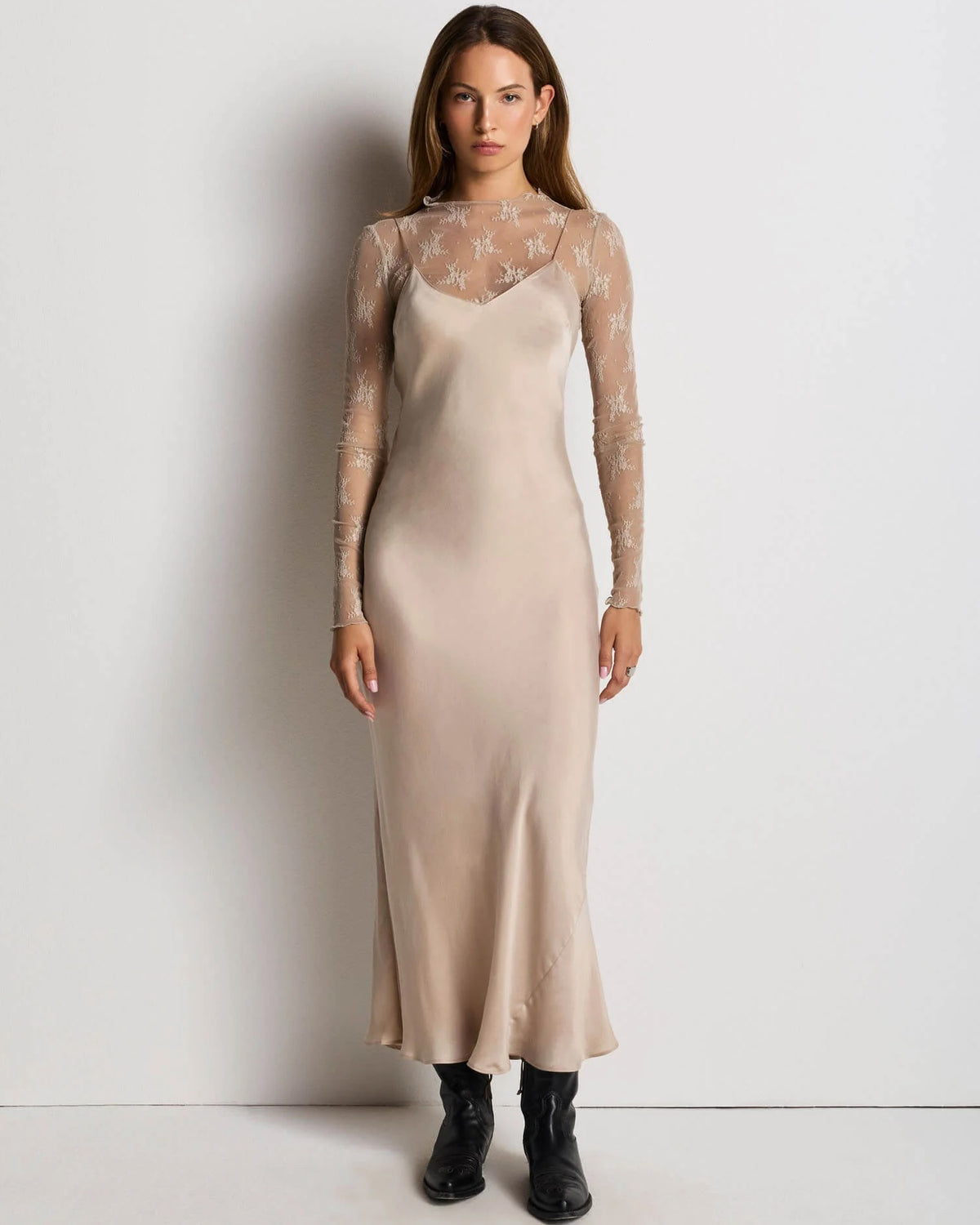 Re/Done Claire Slip Dress - Smoke Dresses - Sloane Boutique