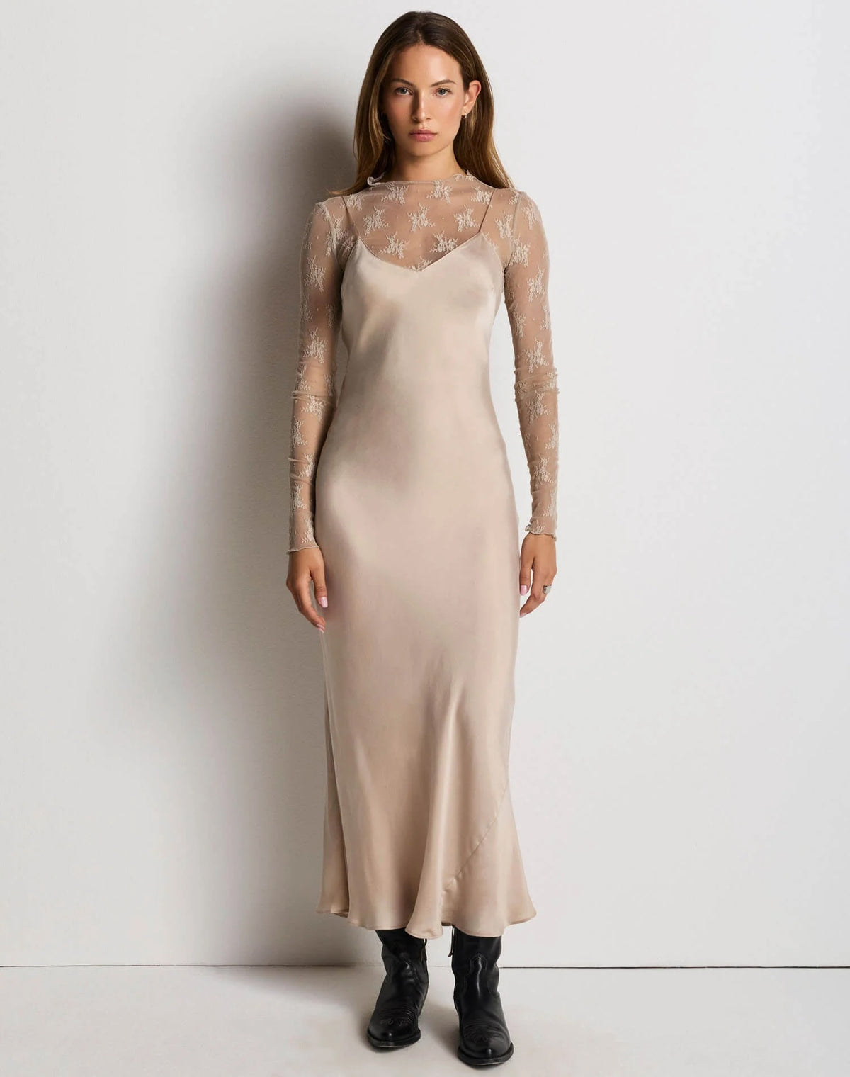 Re/Done Claire Slip Dress - Smoke Dresses - Sloane Boutique