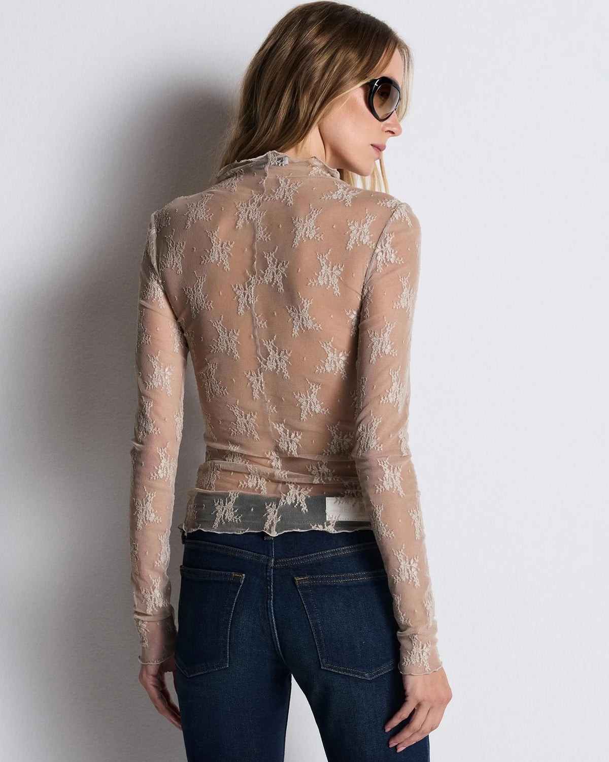 Re/Done Rhythm Lace L/S - Smoke Women's Tops - Sloane Boutique