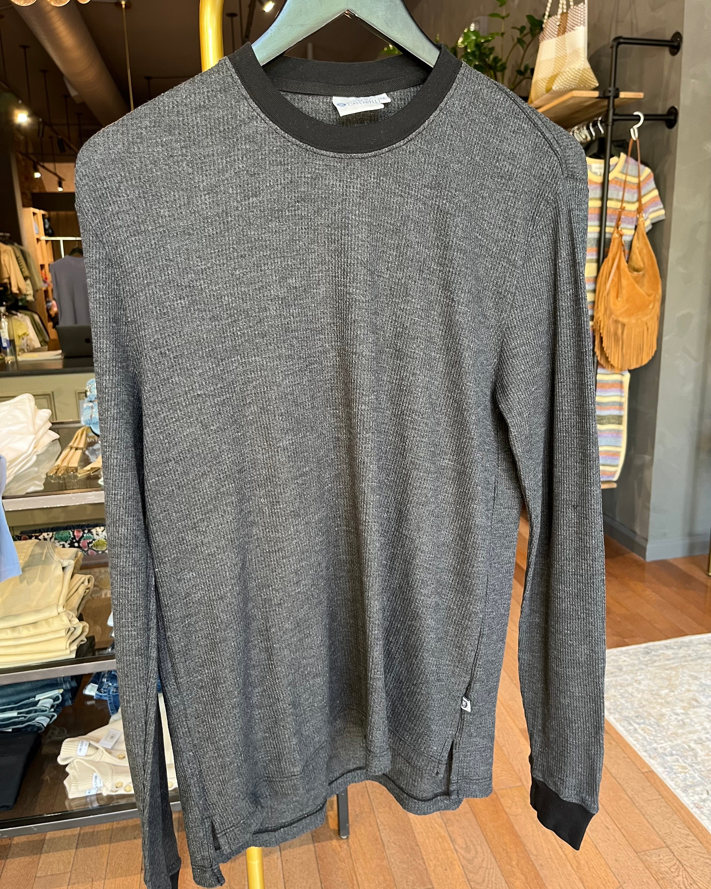 Roland Caldwell The Nick L/S Thermal - Black Men's Tops - Sloane Boutique