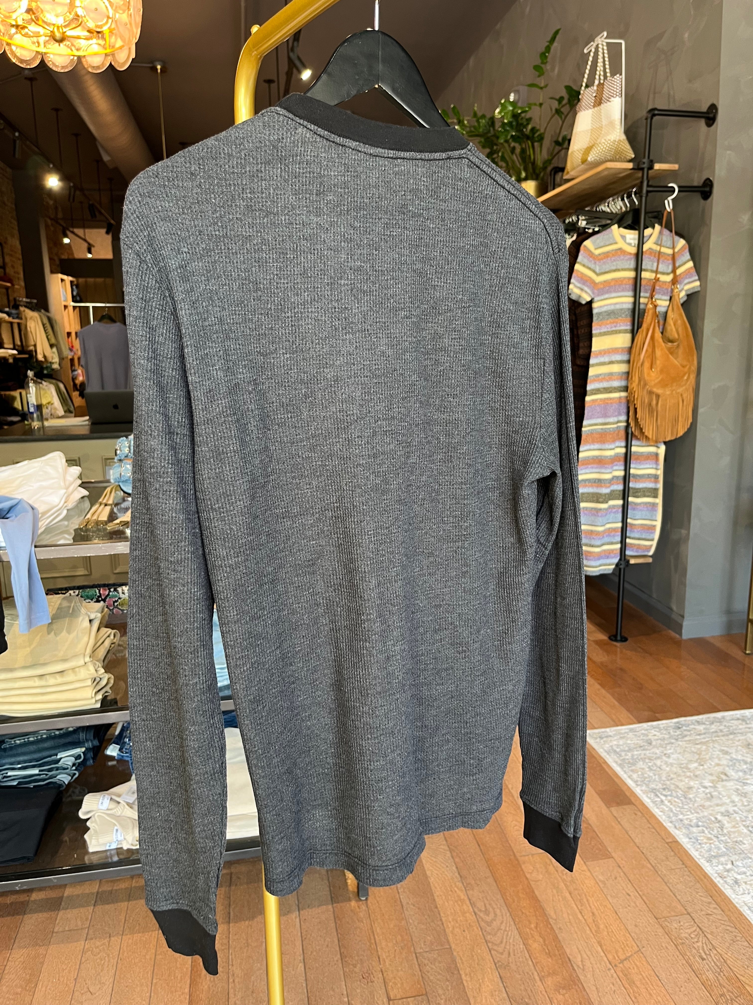 Roland Caldwell The Nick L/S Thermal - Black Men's Tops - Sloane Boutique