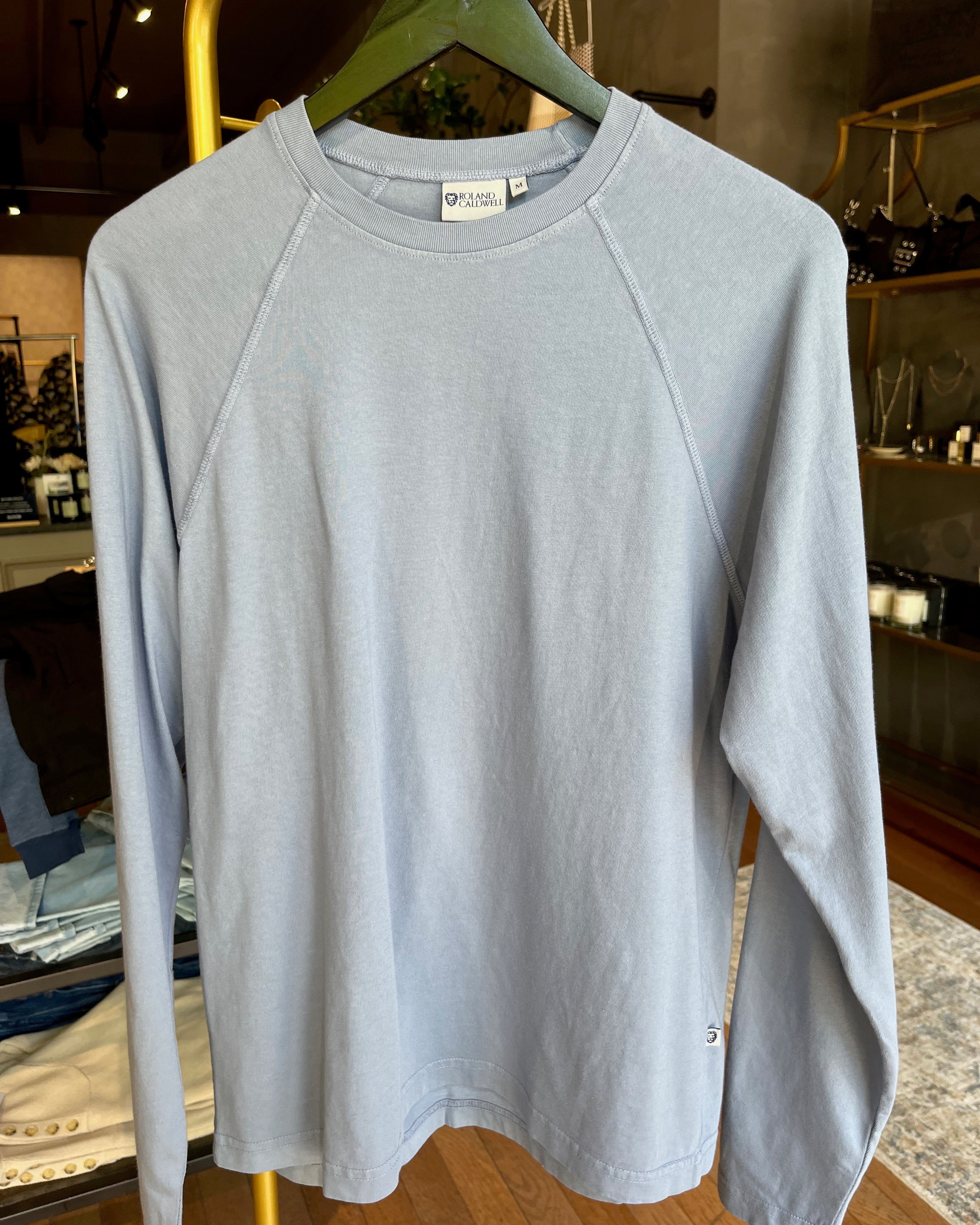 Roland Caldwell The Sunday L/S Raglan - Chambray Men's Tops - Sloane Boutique