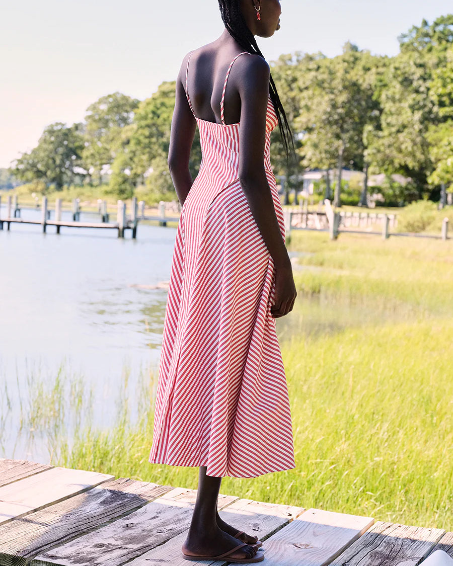 Saylor Arabella Dress - Red / White Dresses - Sloane Boutique