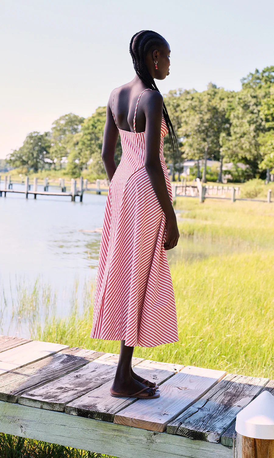 Saylor Arabella Dress - Red / White Dresses - Sloane Boutique