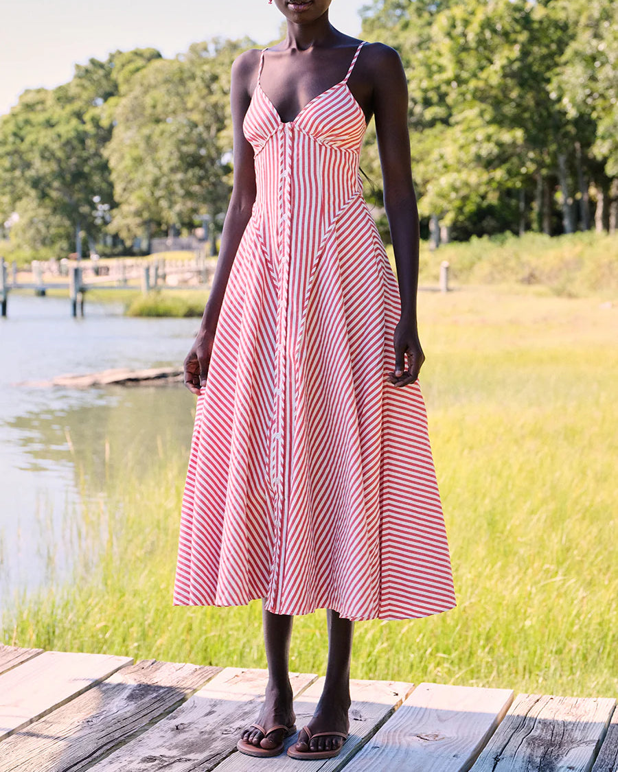 Saylor Arabella Dress - Red / White Dresses - Sloane Boutique
