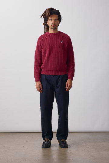 Service Works Artichoke Chunky Knit - Burgundy Men's Tops - Sloane Boutique