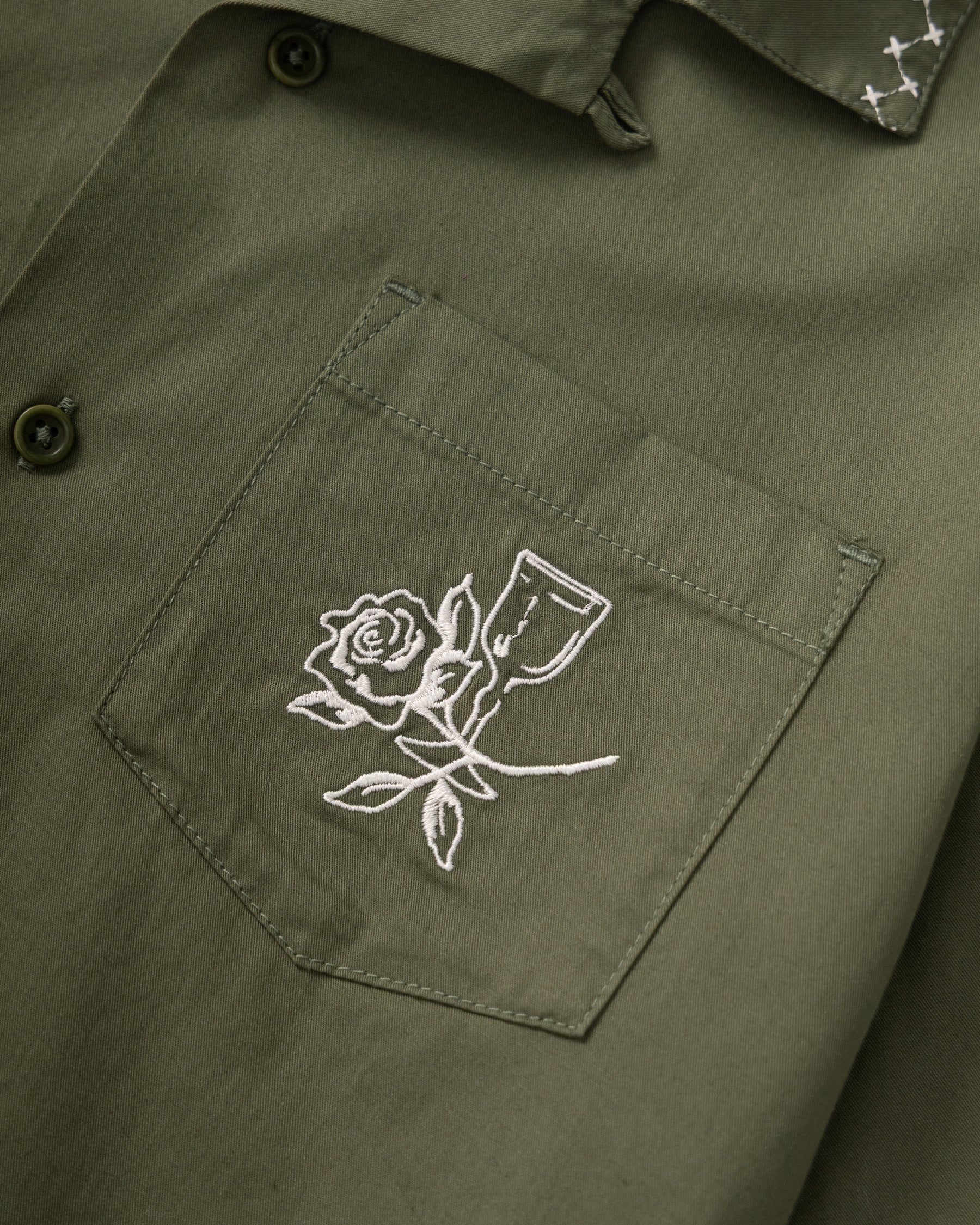 Service Works Border Shirt - Olive Men's Tops - Sloane Boutique