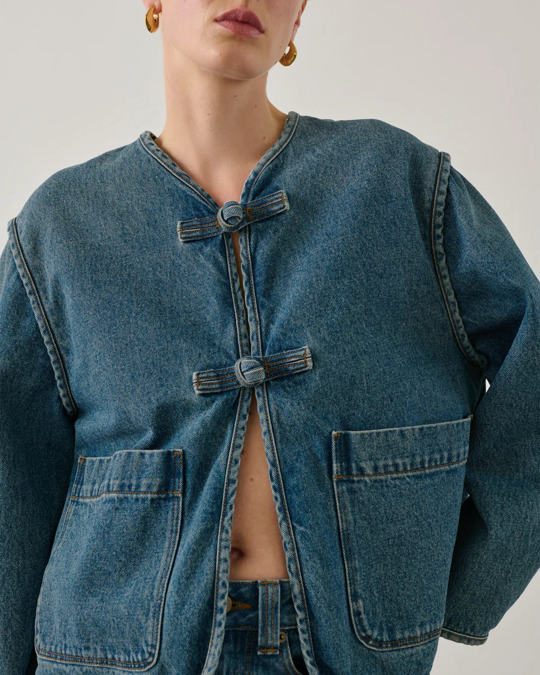 Soeur Agatha Top - Denim Blue Outerwear - Sloane Boutique