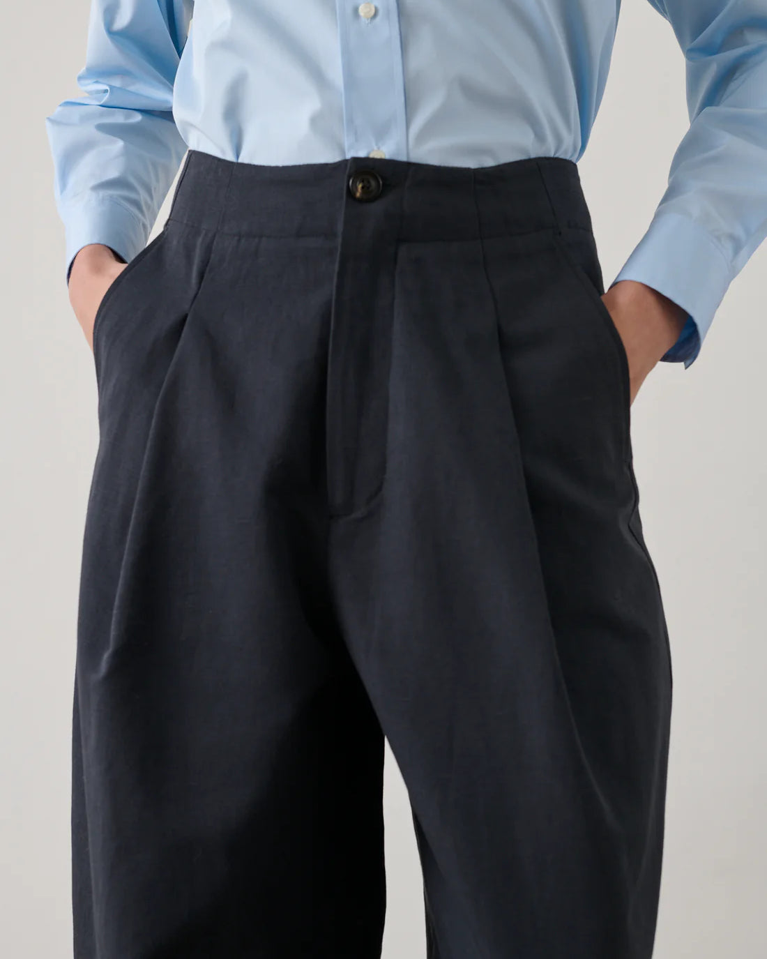 Soeur Daley Cotton and Linen Trouser - Noir Women's Bottoms - Sloane Boutique