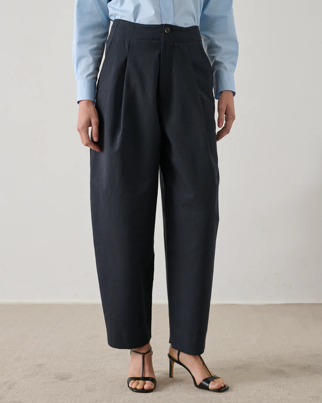 Soeur Daley Cotton and Linen Trouser - Noir Women's Bottoms - Sloane Boutique