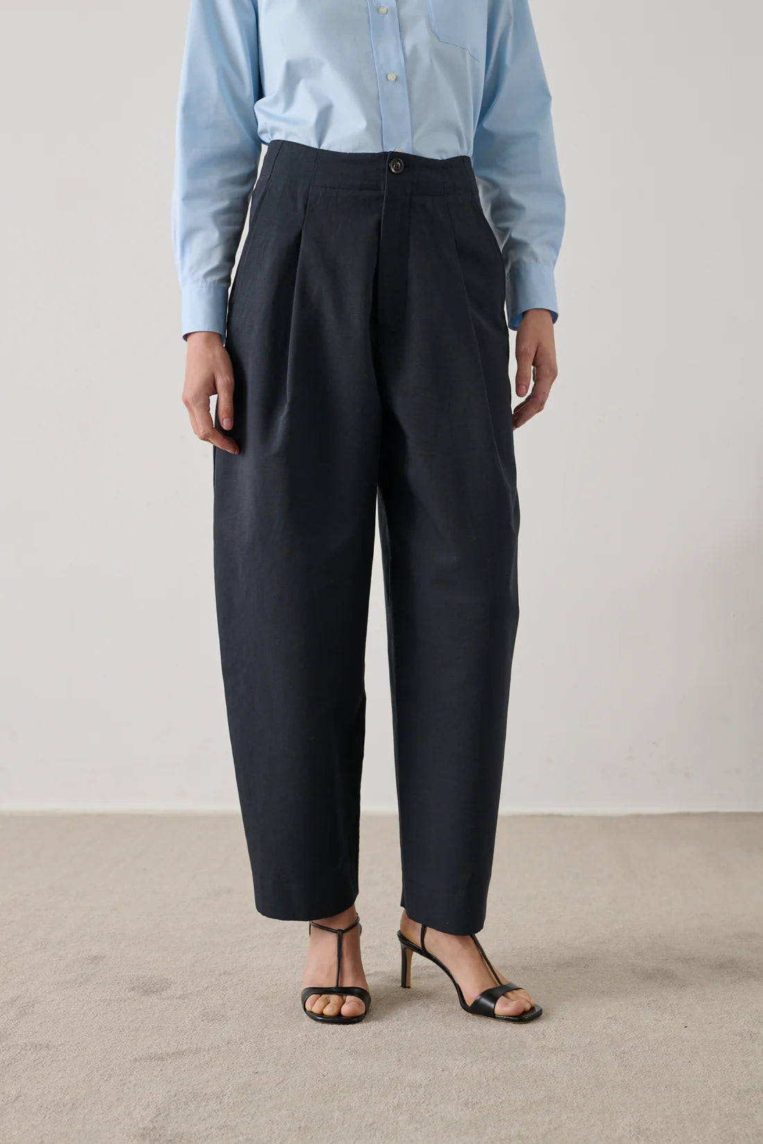 Soeur Daley Cotton and Linen Trouser - Noir Women's Bottoms - Sloane Boutique