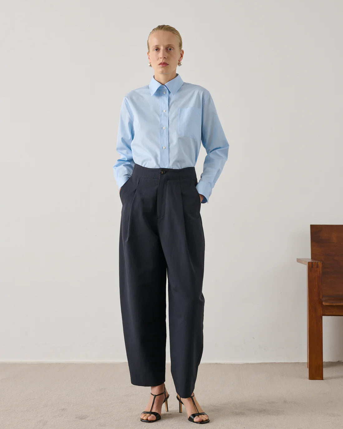 Soeur Daley Cotton and Linen Trouser - Noir Women's Bottoms - Sloane Boutique