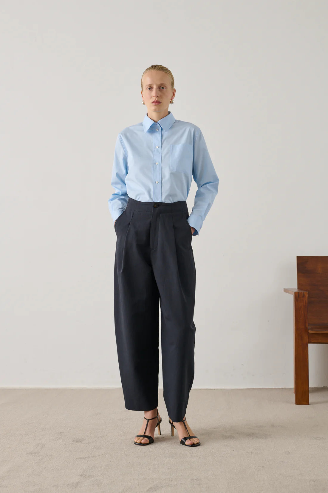 Soeur Daley Cotton and Linen Trouser - Noir Women's Bottoms - Sloane Boutique