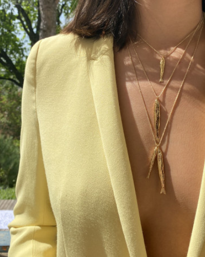 Sophie Deschamps Ablette Duo Necklace - Gold Jewelry - Sloane Boutique
