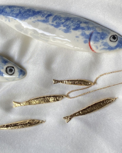 Sophie Deschamps Ablette Duo Necklace - Gold Jewelry - Sloane Boutique