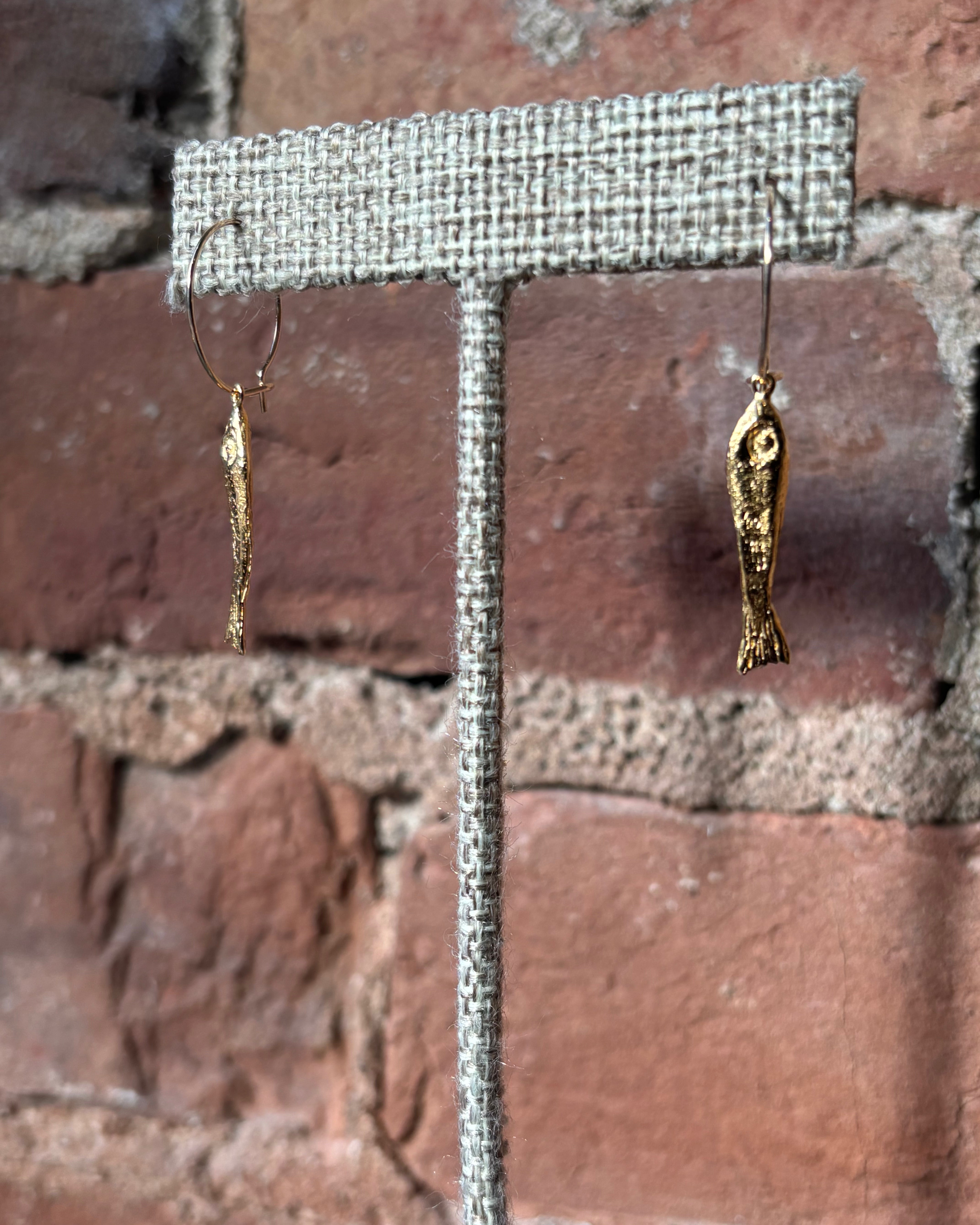 Sophie Deschamps Ablette Hook Drop Earrings - Gold Jewelry - Sloane Boutique