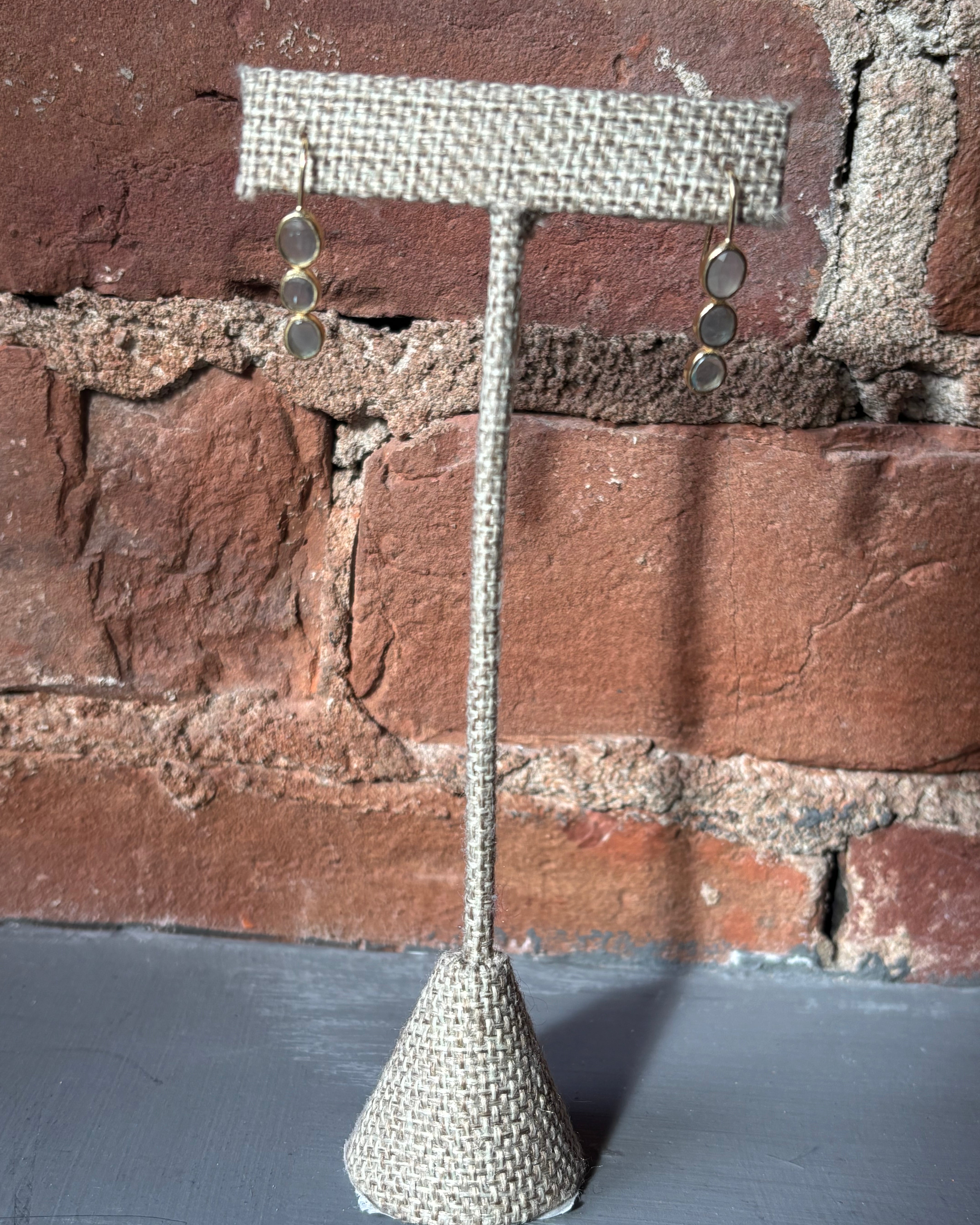 Sophie Deschamps Amber Earrings - Gold / Blue Tourmalines Jewelry - Sloane Boutique